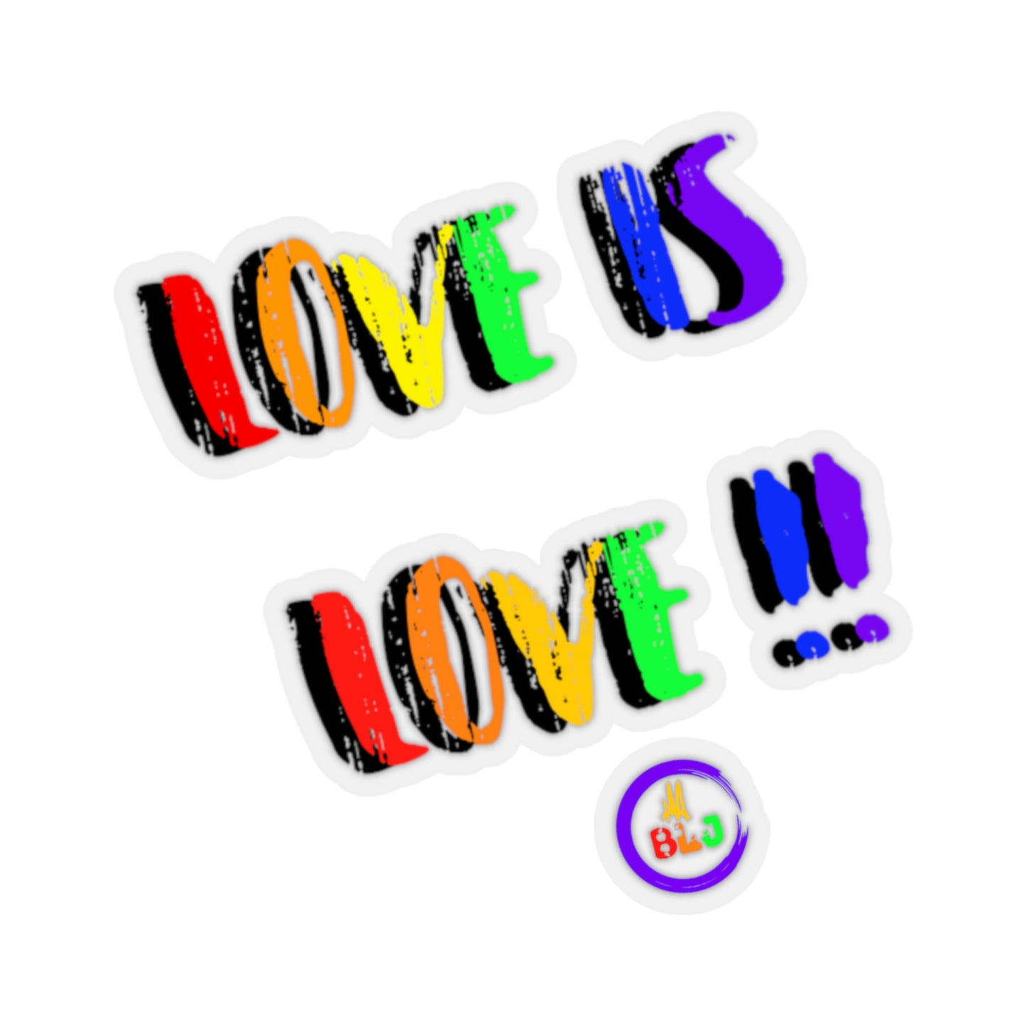 LOVE is LOVE ❤️🧡💛💚💙💜🖤🤍🤎🩵🩶Kiss-Cut Stickers