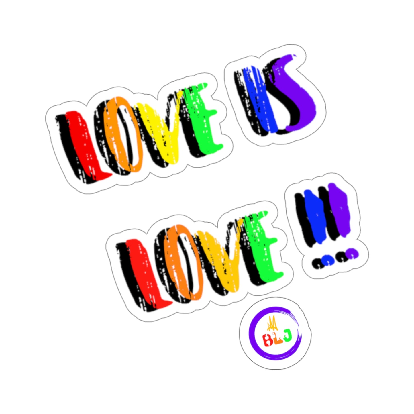 LOVE is LOVE ❤️🧡💛💚💙💜🖤🤍🤎🩵🩶Kiss-Cut Stickers